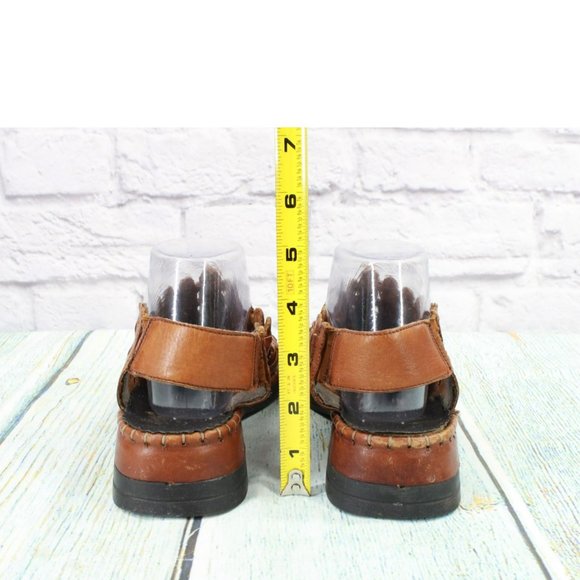 Rieker Brown Leather Slip On Slingback Low Ankle Heel Shoes Size 40 US 8.5 - Picture 6 of 9